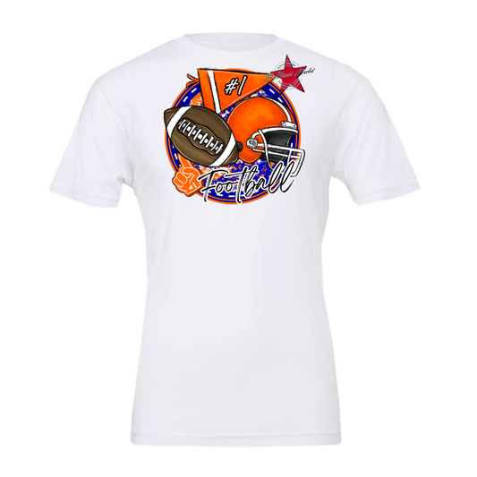 Football Circle Design-Blue-Orange