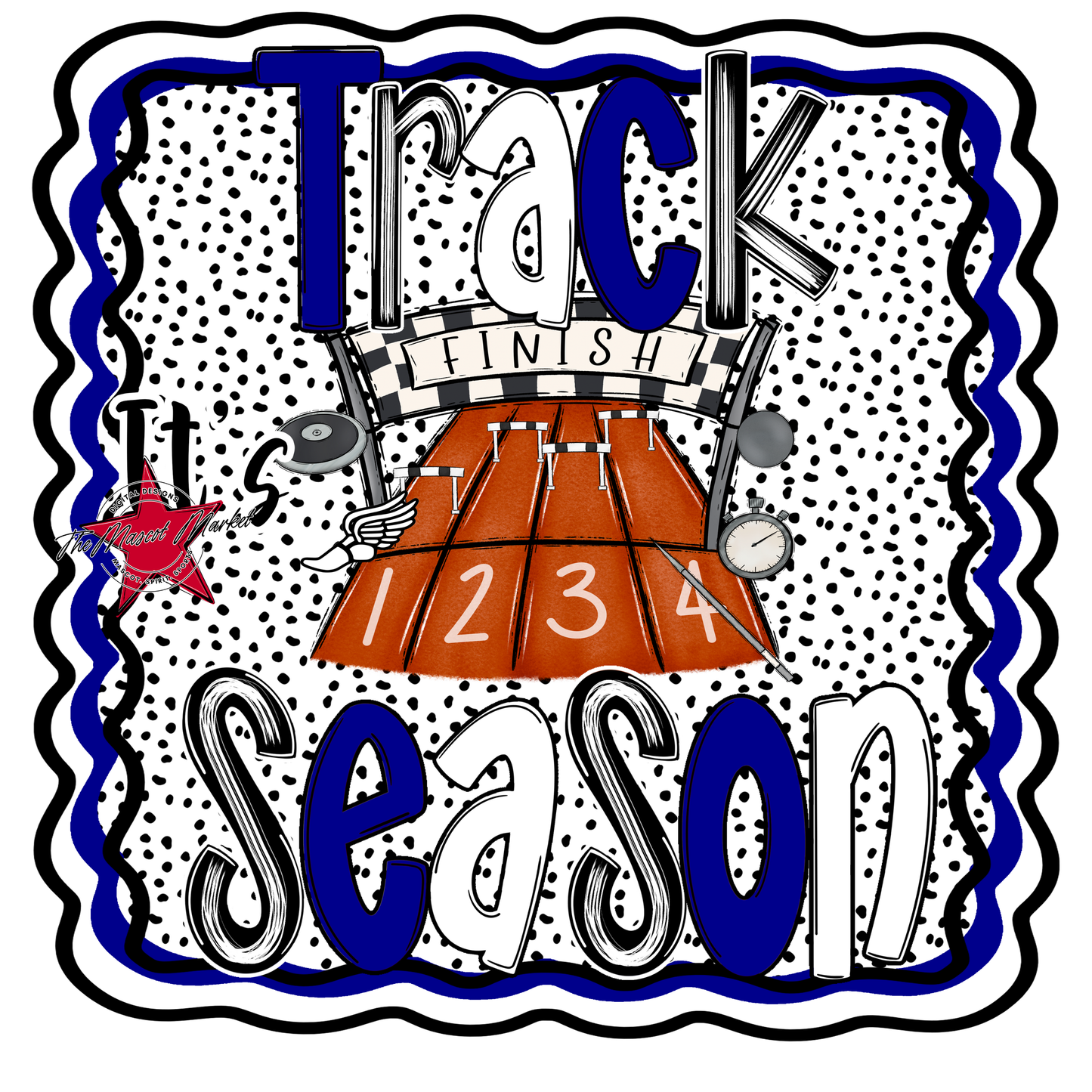 It's Track Season Dot Design-Blue