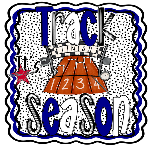 It's Track Season Dot Design-Blue