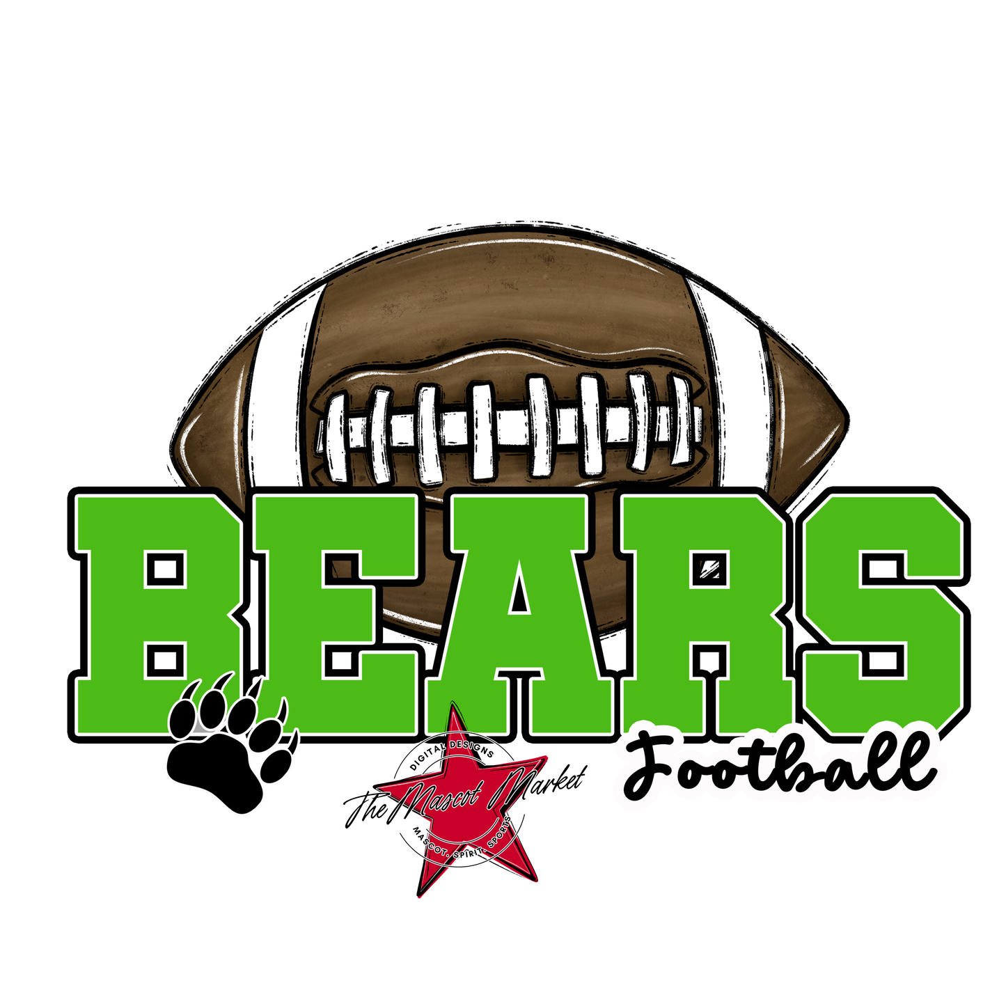 Bears Varsity Football Design-Bright Green