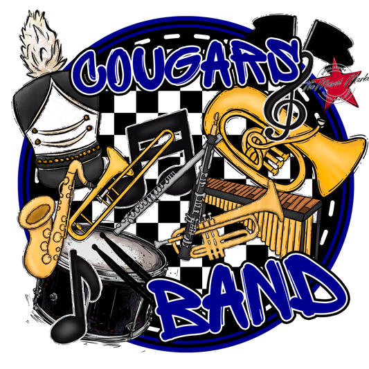 Cougars Circle Band Design-Blue