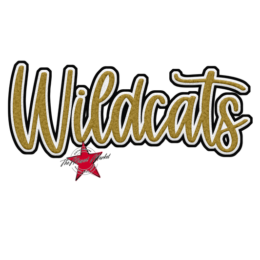 Wildcats Faux Chenille Patch-Gold