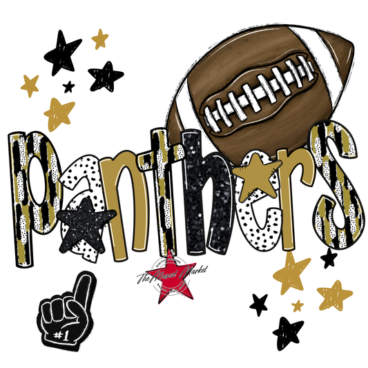 Panthers Football Scrape-Gold