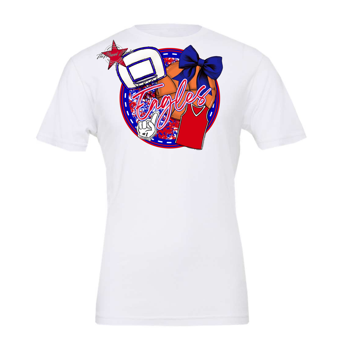 Eagles Circle Basketball Design-Blue-Red