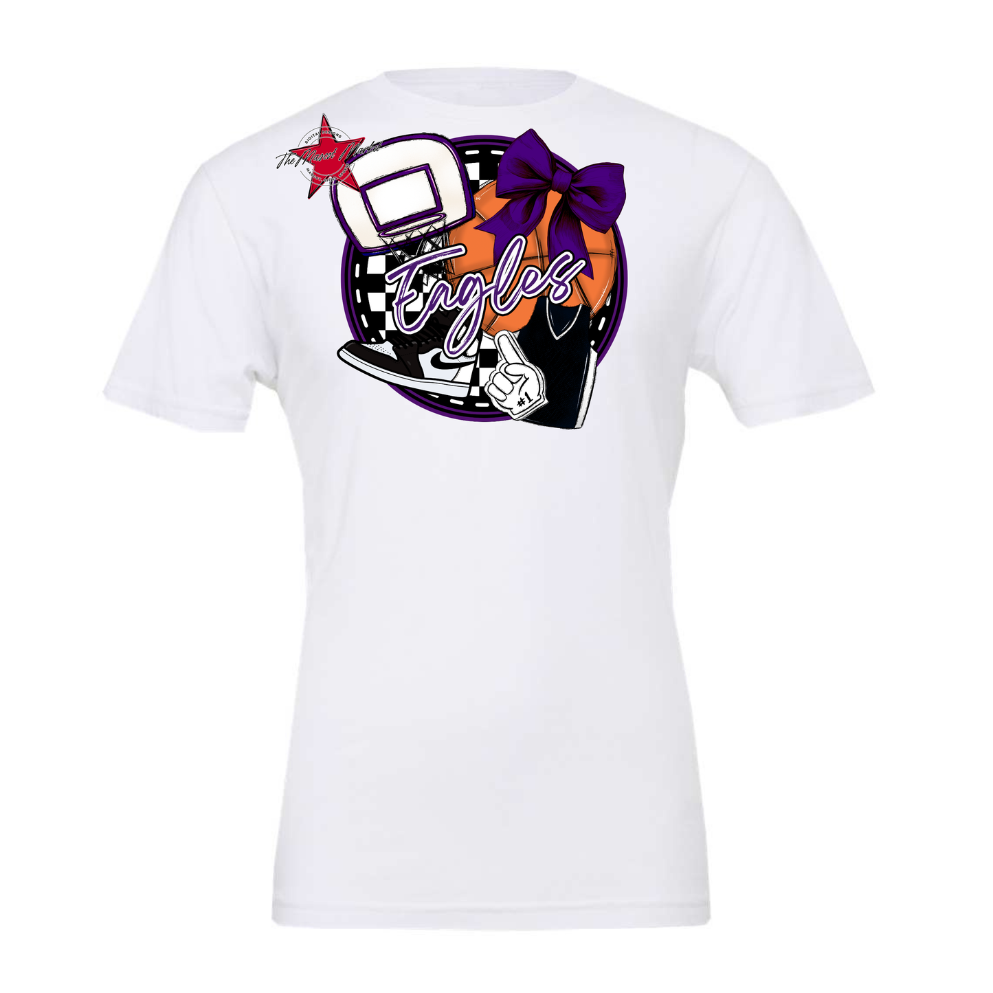 Eagles Circle Basketball Design-Purple