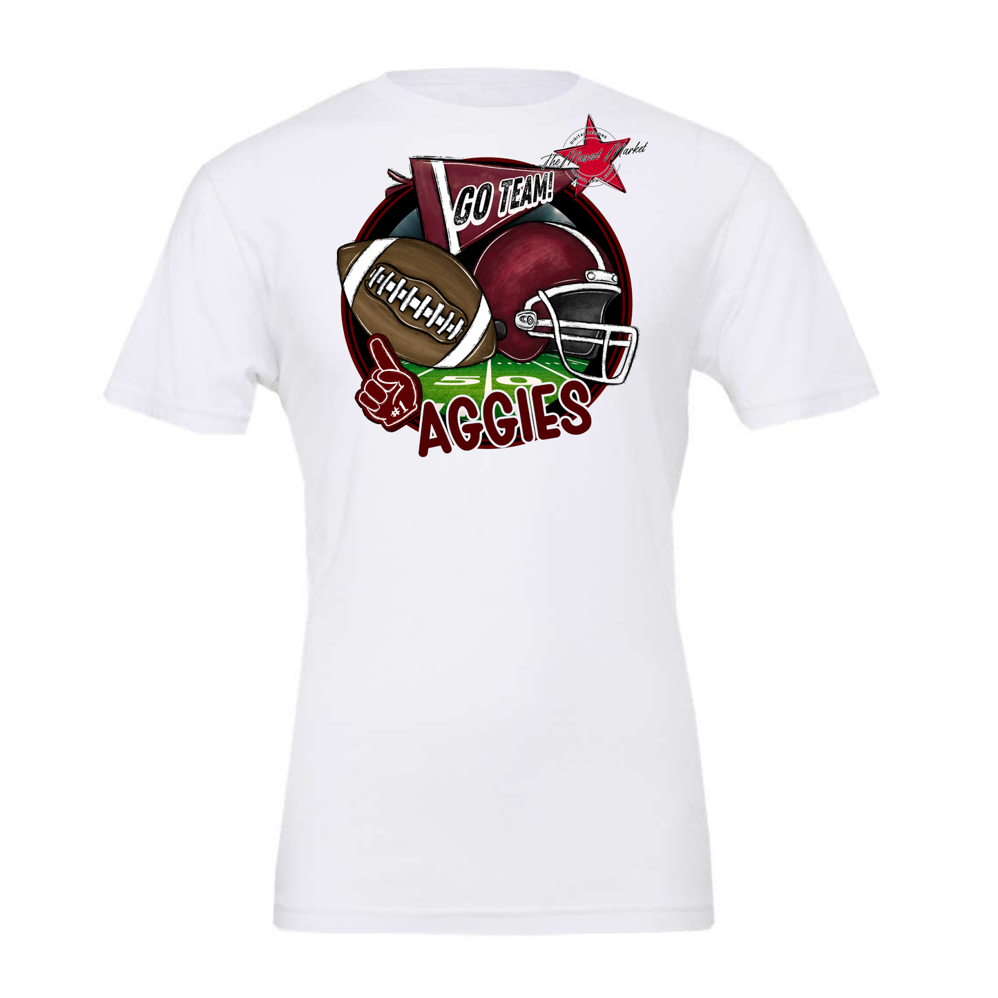 Aggies Football Circle Design-Maroon
