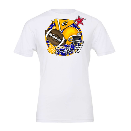 Football Circle Design-Blue-Yellow