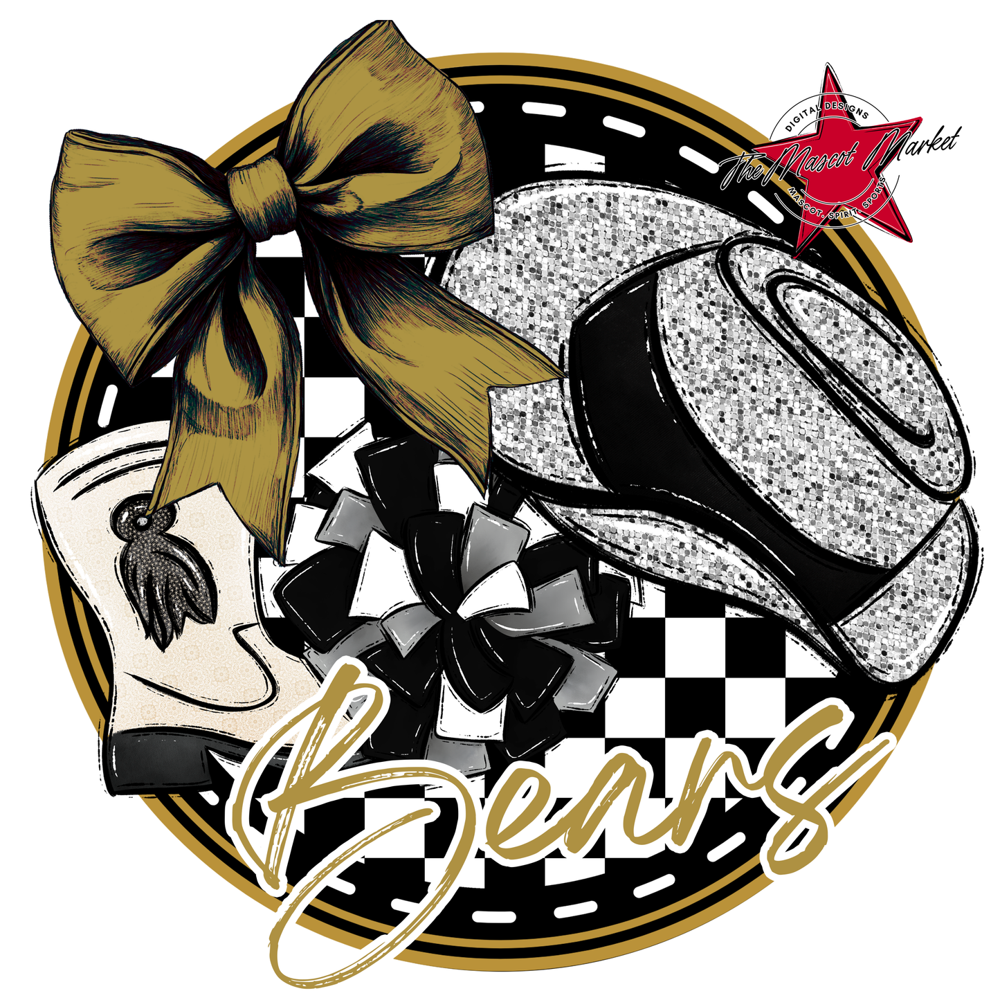 Bears Circle Drillteam Design-Gold
