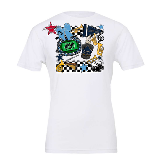 Band Checkers Spirit Design-Navy-Carolina Blue