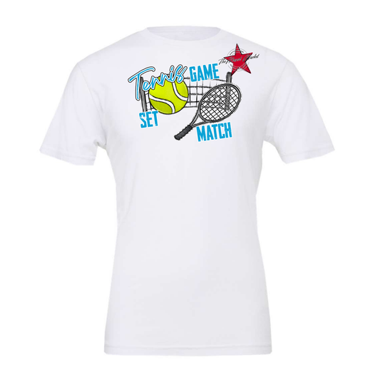 Game, Set, Match Tennis Design-Carolina Blue