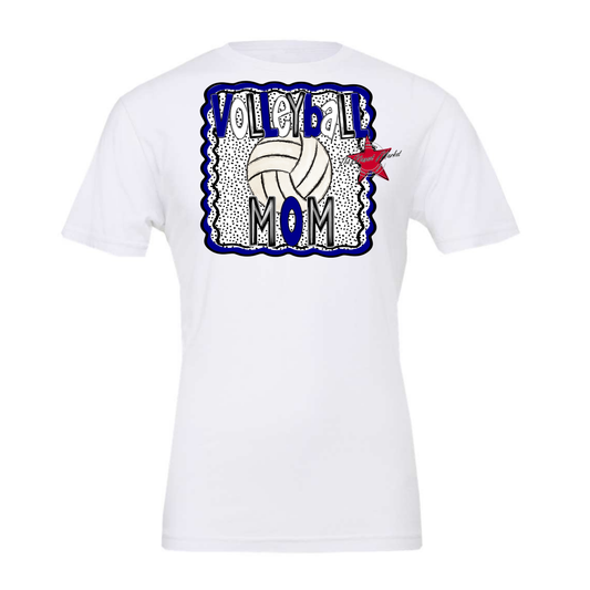 Volleyball Mom Dot Design-Royal Blue