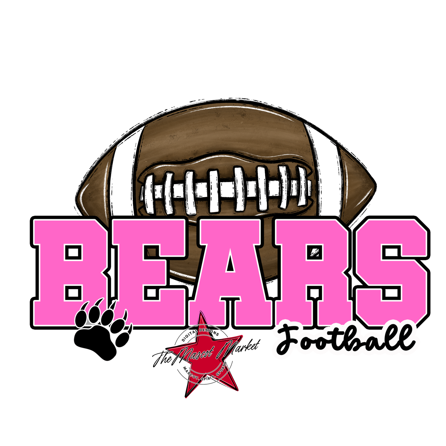 Bears Varsity Football Design-Baby Pink
