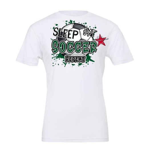 Eat Sleep Soccer Repeat-Green