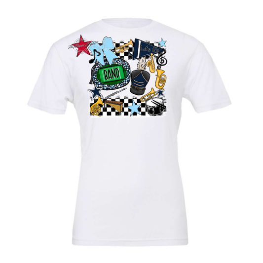Band Checkers Spirit Design-Navy-Columbia Blue