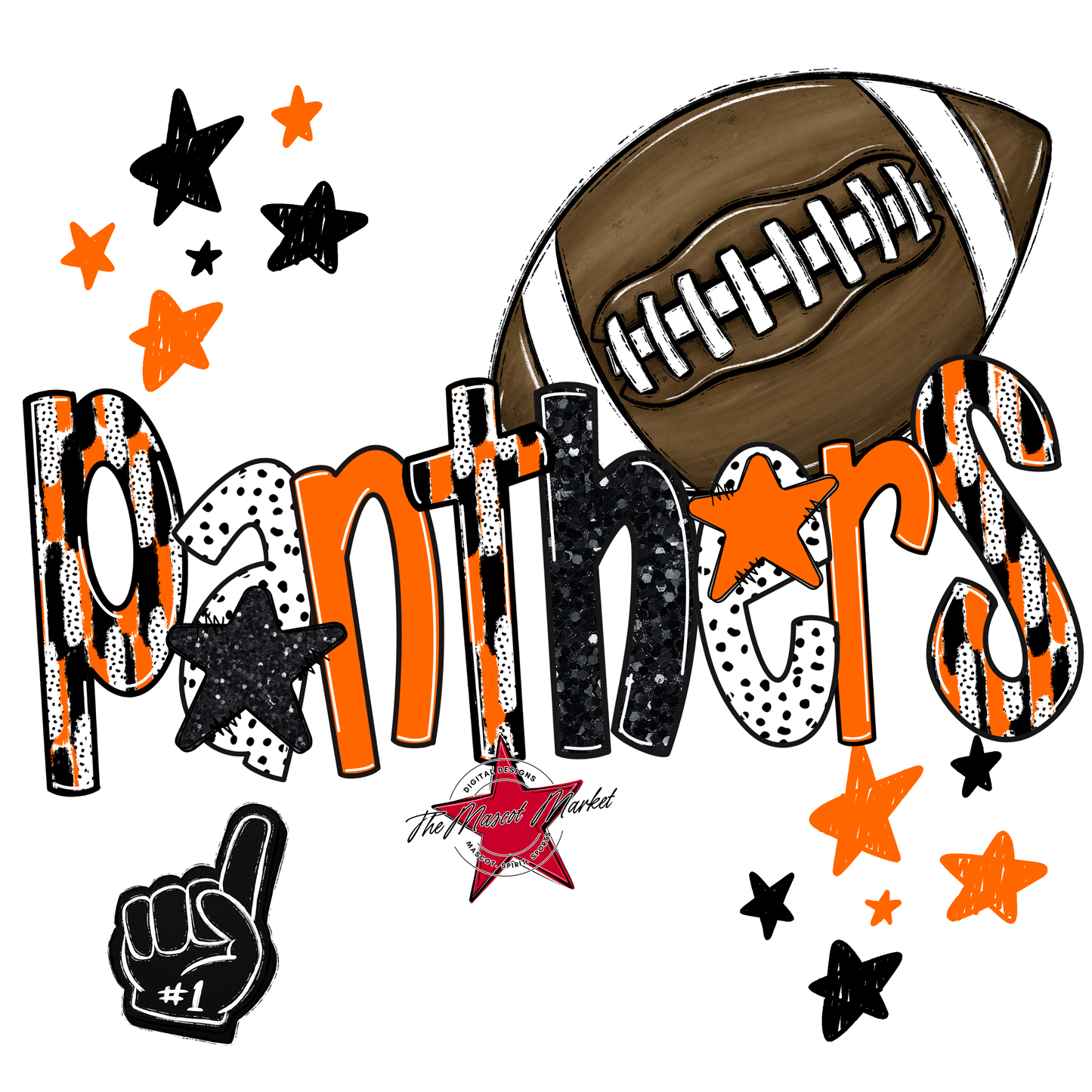 Panthers Football Scrape-Orange