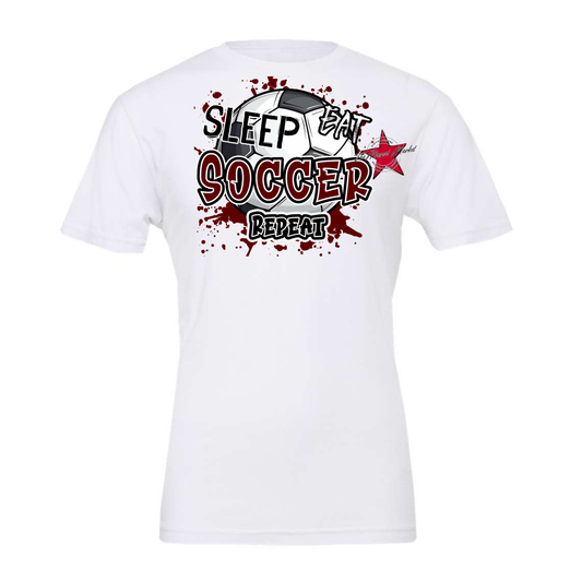 Eat Sleep Soccer Repeat-Maroon