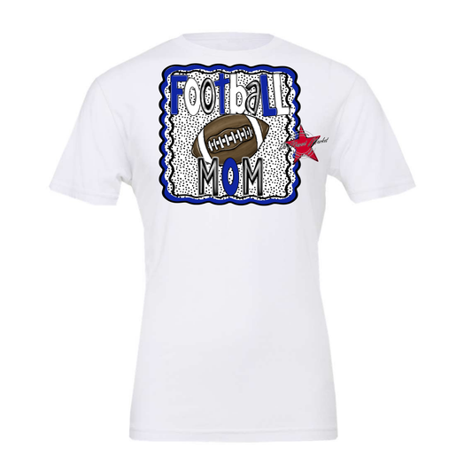 Football Mom Dot Design-Royal Blue