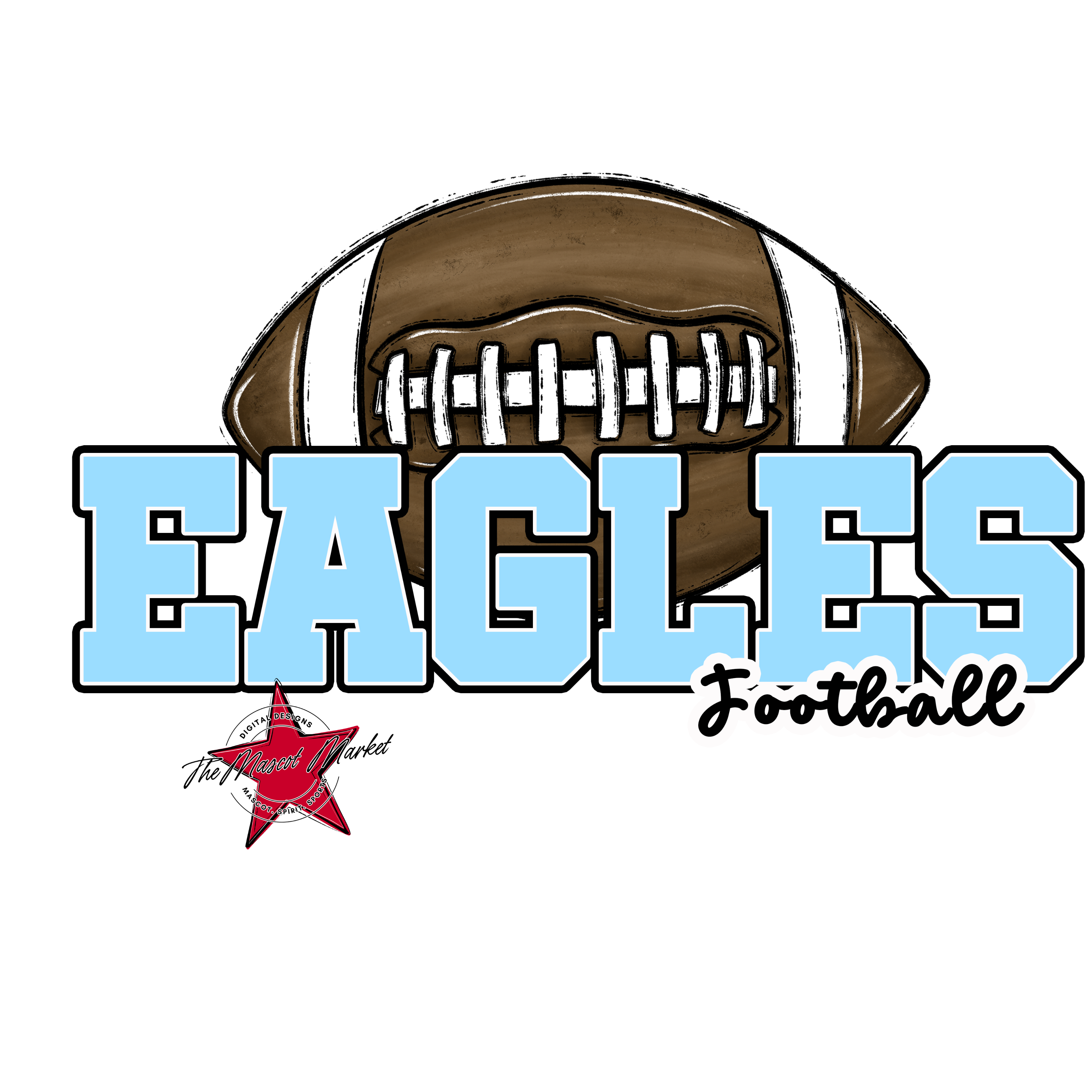 Eagles Varsity Football Design-Columbia Blue – The Mascot Market