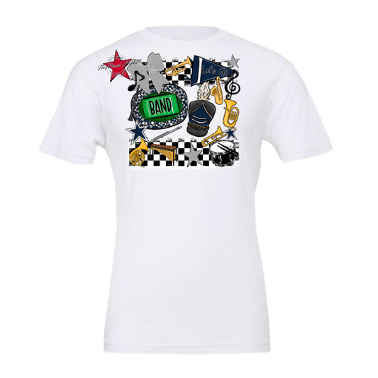 Band Checkers Spirit Design-Navy-Grey