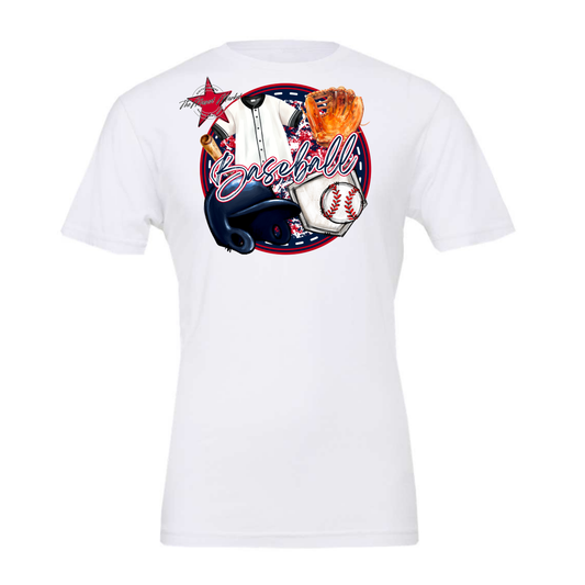 Circle Baseball Design-Navy-Red