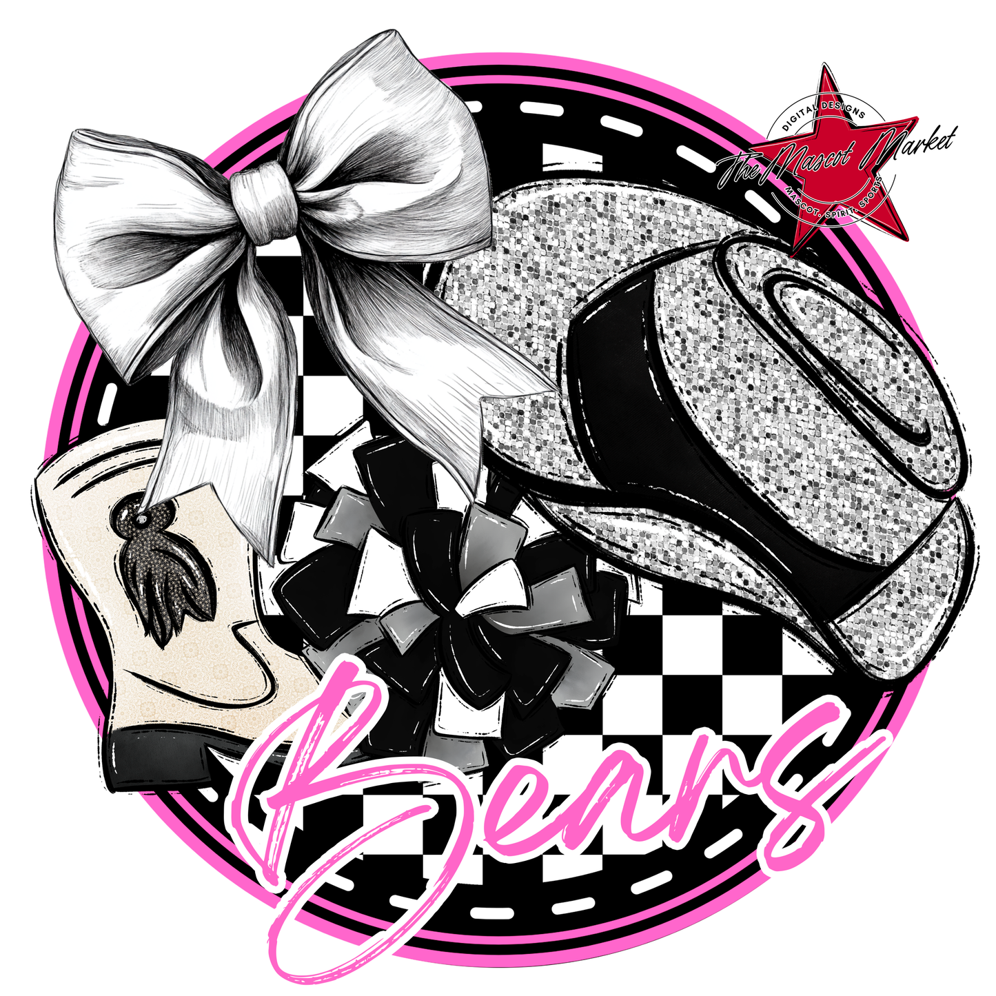 Bears Circle Drillteam Design-Baby Pink