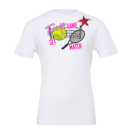 Game, Set, Match Tennis Design-Pink