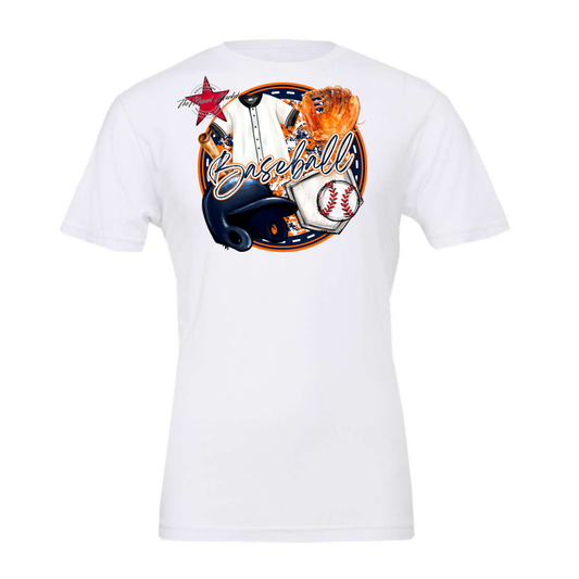 Circle Baseball Design-Navy-Orange
