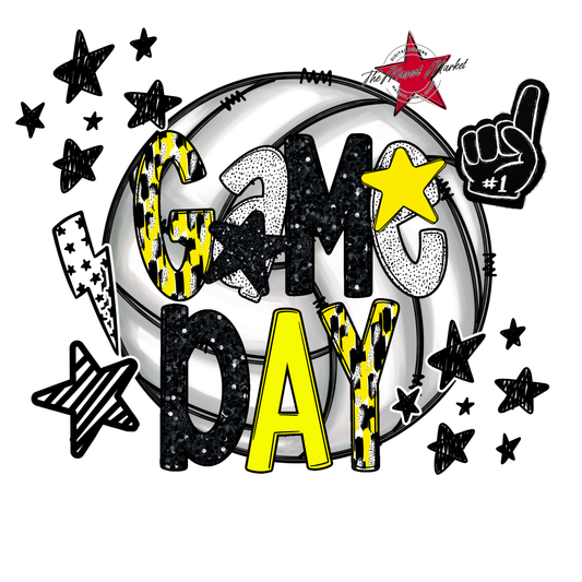Volleyball Game Day Scrape-Bright Yellow