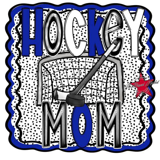 Hockey Mom Dot Design-Royal Blue
