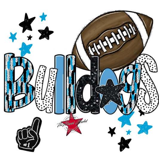 Bulldogs Football Scrape-Carolina Blue