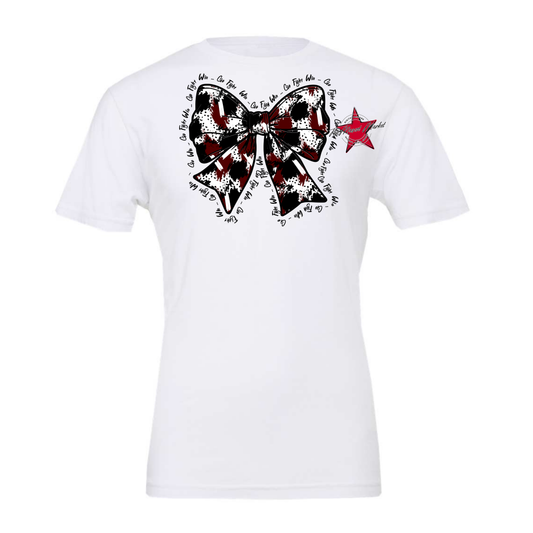 Go, Fight, Win, Splatter Bow Design-Maroon