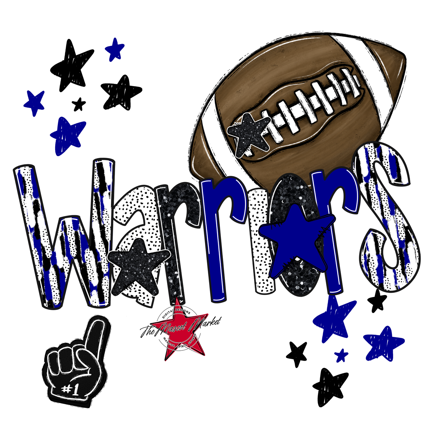 Warriors Football Scrape-Blue