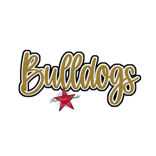 Bulldogs Faux Chenille Patch-Gold
