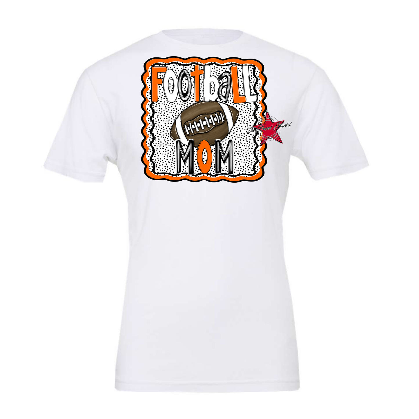 Football Mom Dot Design-Orange