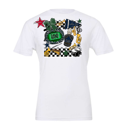 Band Checkers Spirit Design-Navy-Green