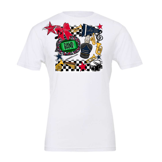 Band Checkers Spirit Design-Navy-Red