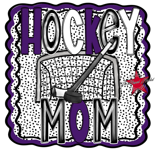 Hockey Mom Dot Design-Purple