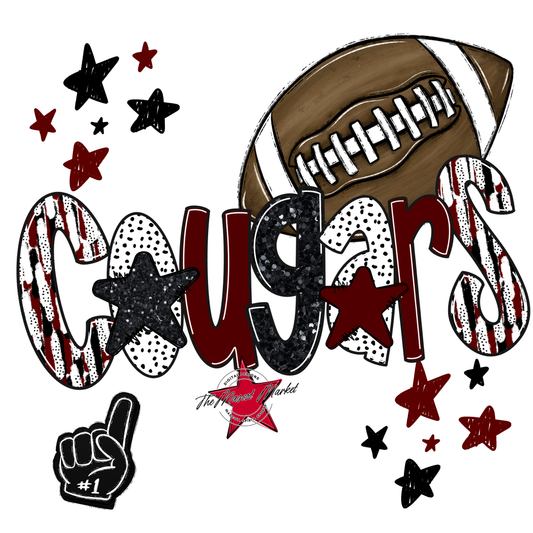 Cougars Football Scrape-Maroon