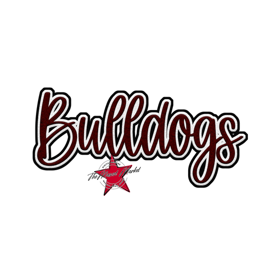 Bulldogs Faux Chenille Patch-Maroon