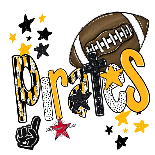 Pirates Football Scrape-Yellow