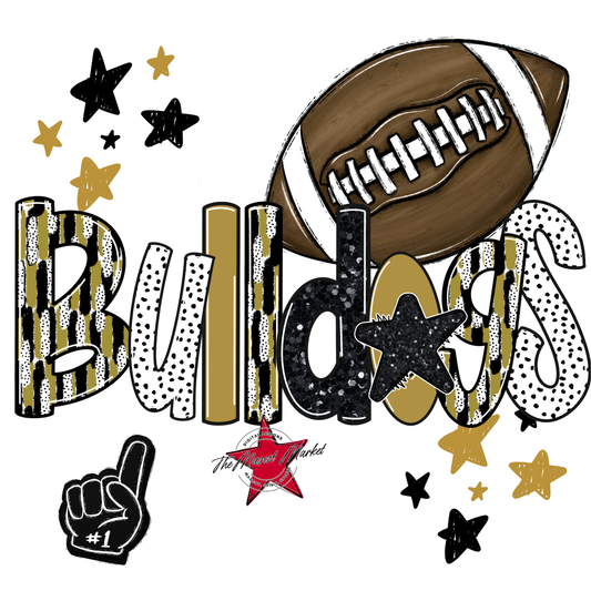 Bulldogs Football Scrape-Gold