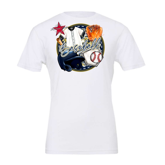 Circle Baseball Design-Navy-Gold