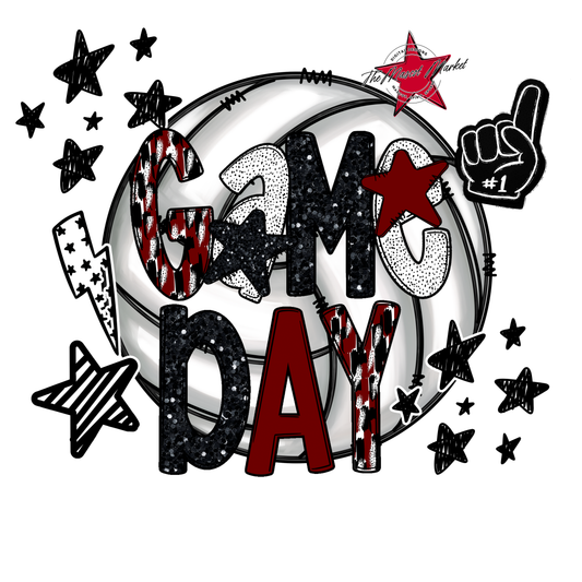 Volleyball Game Day Scrape-Maroon