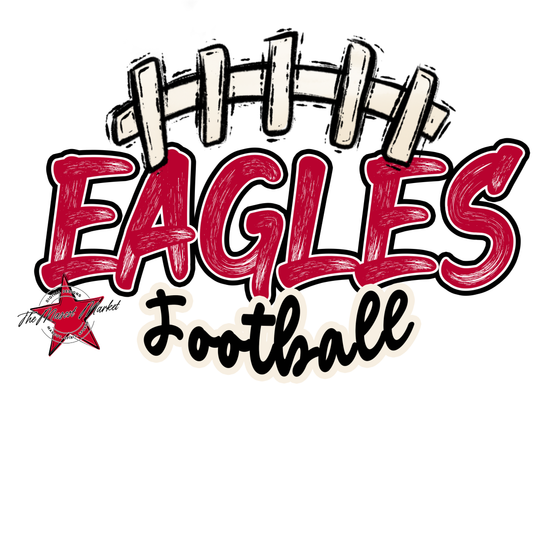 Eagles Scratchy Varsity Football Design-Red