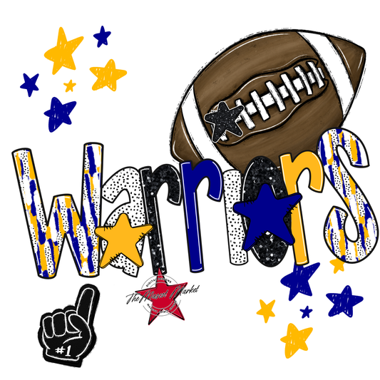 Warriors Football Scrape-Blue-Yellow