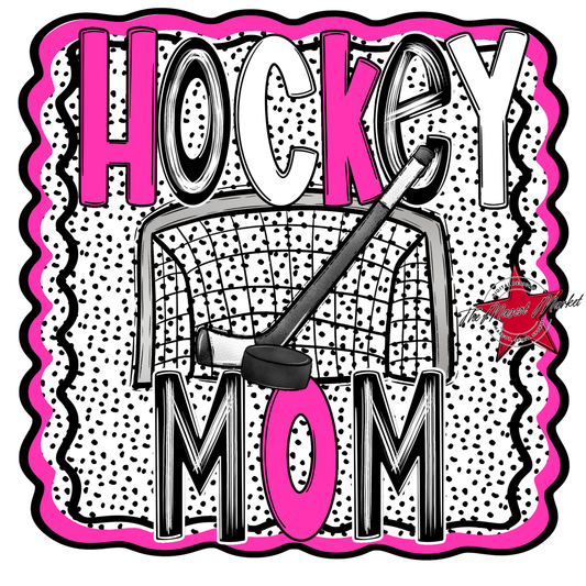 Hockey Mom Dot Design-Pink