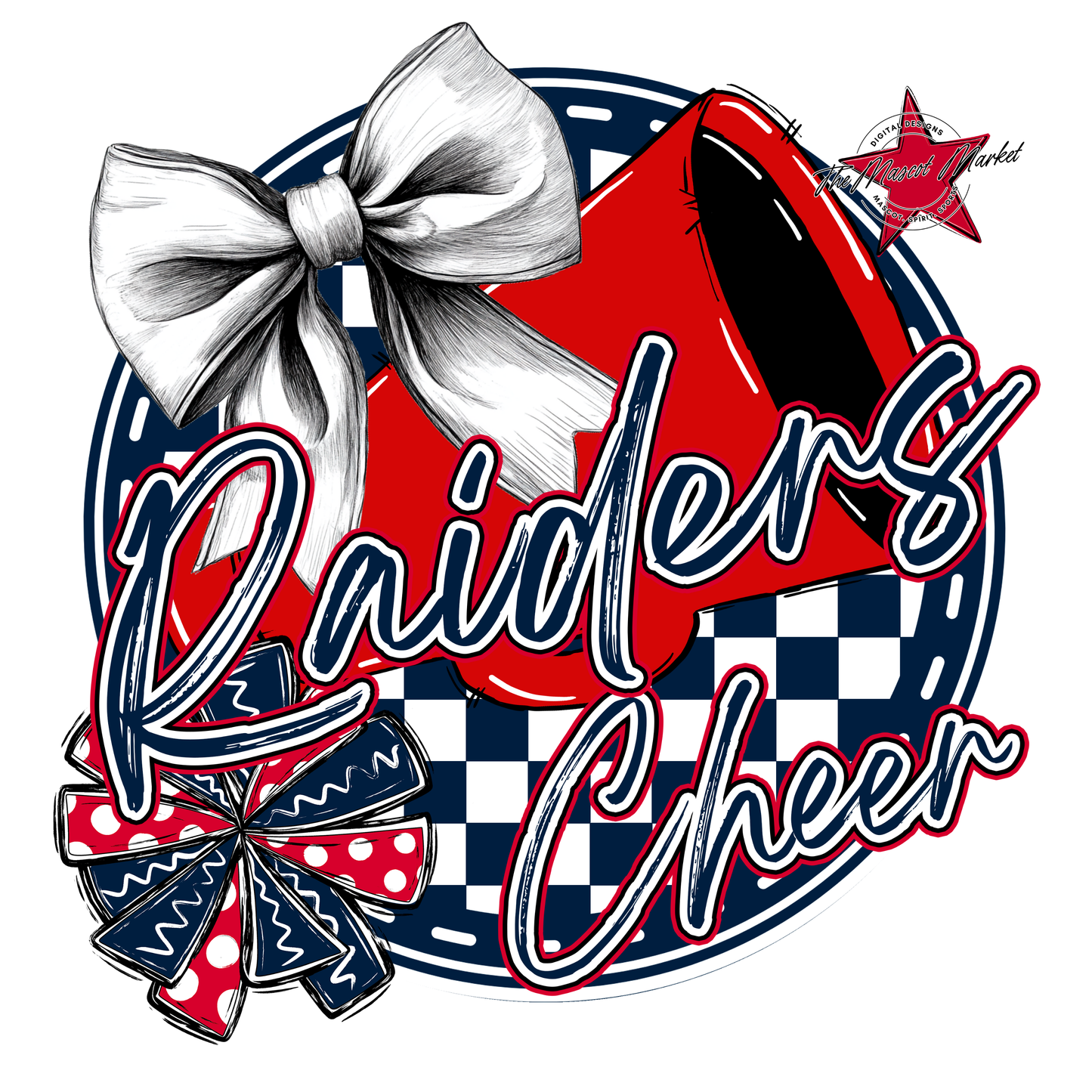 Raiders Circle Cheer Design-Navy-Red