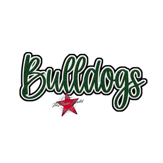 Bulldogs Faux Chenille Patch-Green