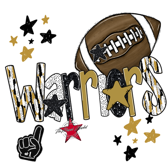 Warriors Football Scrape-Gold