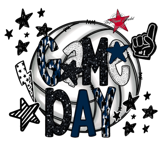 Volleyball Game Day Scrape-Navy